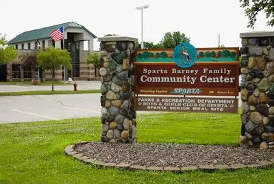 Sparta Barney Family Community Center Sign and Building