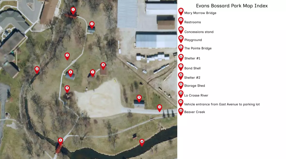 Evans Bossard Map -Aerial View